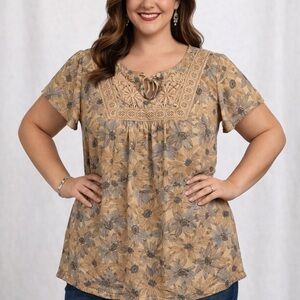 Chic Floral Embroidered Women's Blouse